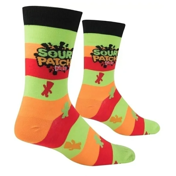 4/$25 Sour Patch Kids Crazy Socks New Unisex Novelty Crew Socks - Picture 6 of 6